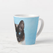Kat schilderen van Siamese - Kute Original Cat Art Latte Mok (Rechterhoek)