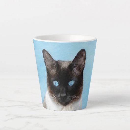 Kat schilderen van Siamese - Kute Original Cat Art Latte Mok (Voorkant)