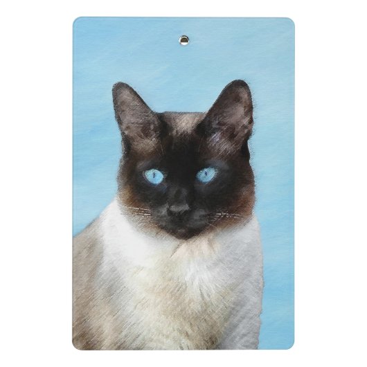 Kat schilderen van Siamese - Kute Original Cat Art Mini Klembord (Achterkant)