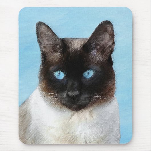 Kat schilderen van Siamese - Kute Original Cat Art Muismat (Voorkant)