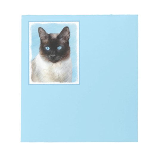 Kat schilderen van Siamese - Kute Original Cat Art Notitieblok (Voorkant)