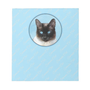 Kat schilderen van Siamese - Kute Original Cat Art Notitieblok