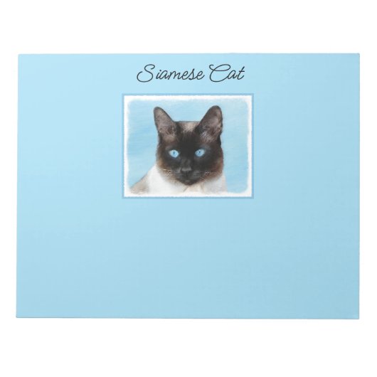 Kat schilderen van Siamese - Kute Original Cat Art Notitieblok (Voorkant)