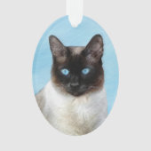 Kat schilderen van Siamese - Kute Original Cat Art Ornament (voorkant)
