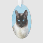 Kat schilderen van Siamese - Kute Original Cat Art Ornament (voorkant)