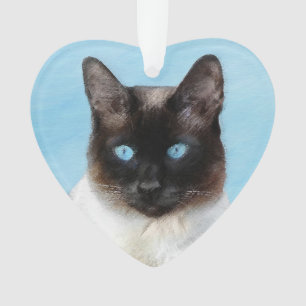 Kat schilderen van Siamese - Kute Original Cat Art Ornament