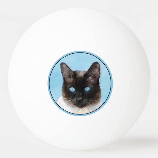 Kat schilderen van Siamese - Kute Original Cat Art Pingpongbal (Voorkant)