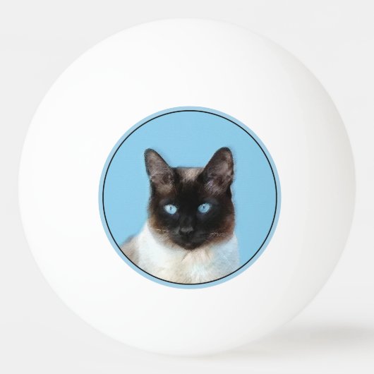Kat schilderen van Siamese - Kute Original Cat Art Pingpongbal (Achterkant)