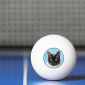 Kat schilderen van Siamese - Kute Original Cat Art Pingpongbal (Net)