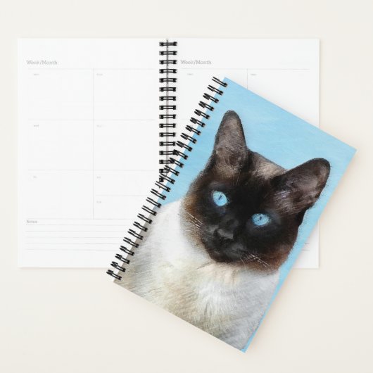 Kat schilderen van Siamese - Kute Original Cat Art Planner (Display)