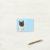 Kat schilderen van Siamese - Kute Original Cat Art Post-it® Notes (Op bureau)