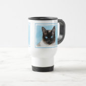 Kat schilderen van Siamese - Kute Original Cat Art Reisbeker (Voorkant rechts)