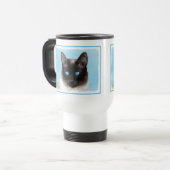 Kat schilderen van Siamese - Kute Original Cat Art Reisbeker (Voorkant links)
