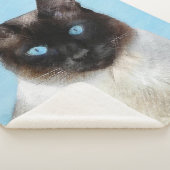 Kat schilderen van Siamese - Kute Original Cat Art Sherpa Deken (3/4)