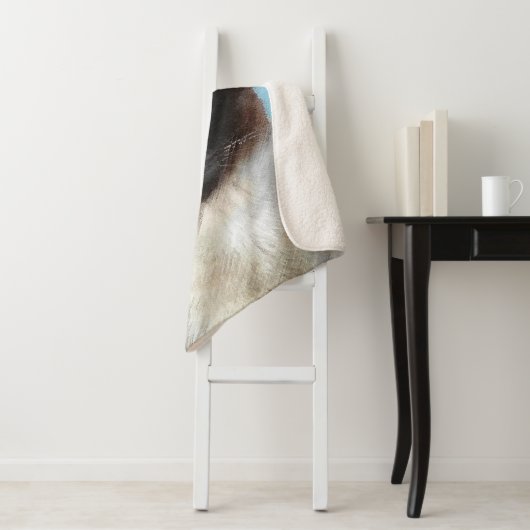 Kat schilderen van Siamese - Kute Original Cat Art Sherpa Deken (In situ)