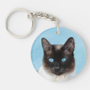 Kat schilderen van Siamese - Kute Original Cat Art Sleutelhanger