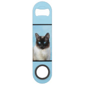 Kat schilderen van Siamese - Kute Original Cat Art Speed Flessenopener (Achterkant)