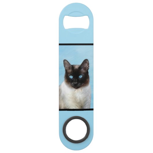 Kat schilderen van Siamese - Kute Original Cat Art Speed Flessenopener (Voorkant)