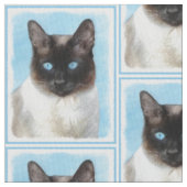 Kat schilderen van Siamese - Kute Original Cat Art Stof (Close Up)