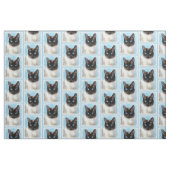Kat schilderen van Siamese - Kute Original Cat Art Stof (Fat Quarter)