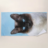 Kat schilderen van Siamese - Kute Original Cat Art Strandlaken (Voorkant)