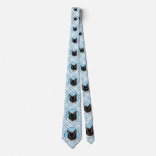 Kat schilderen van Siamese - Kute Original Cat Art Stropdas