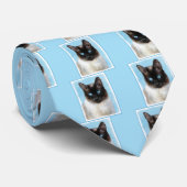 Kat schilderen van Siamese - Kute Original Cat Art Stropdas (Opgerold)