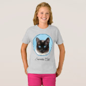 Kat schilderen van Siamese - Kute Original Cat Art T-shirt (Voorkant volledig)