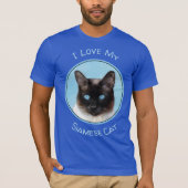 Kat schilderen van Siamese - Kute Original Cat Art T-shirt (Voorkant)