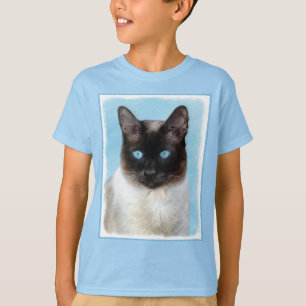 Kat schilderen van Siamese - Kute Original Cat Art T-shirt