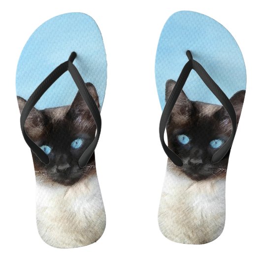Kat schilderen van Siamese - Kute Original Cat Art Teenslippers (Voetbed)