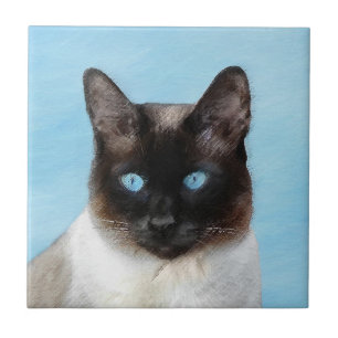 Kat schilderen van Siamese - Kute Original Cat Art Tegeltje