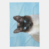 Kat schilderen van Siamese - Kute Original Cat Art Theedoek (Verticaal)