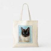 Kat schilderen van Siamese - Kute Original Cat Art Tote Bag (Achterkant)