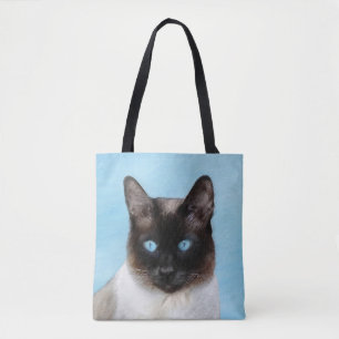 Kat schilderen van Siamese - Kute Original Cat Art Tote Bag