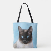 Kat schilderen van Siamese - Kute Original Cat Art Tote Bag (Achterkant)