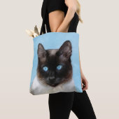 Kat schilderen van Siamese - Kute Original Cat Art Tote Bag (Dichtbij)