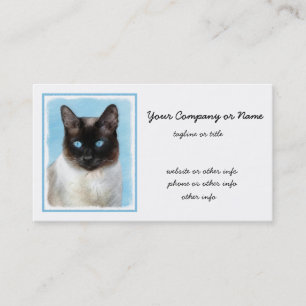 Kat schilderen van Siamese - Kute Original Cat Art Visitekaartje