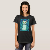 kat schilderen waterverf portret t-shirt (Voorkant volledig)