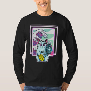 Kat Sci Fi Vapor Wave Design voor alle leeftijden T-shirt