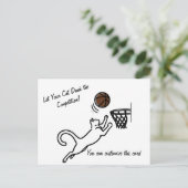 Kat scoort grote slam dunk briefkaart (Staand voorkant)