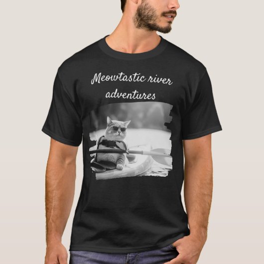 Kat Selfi meme-grappig kat selfie kajak peddel T-shirt (Voorkant)