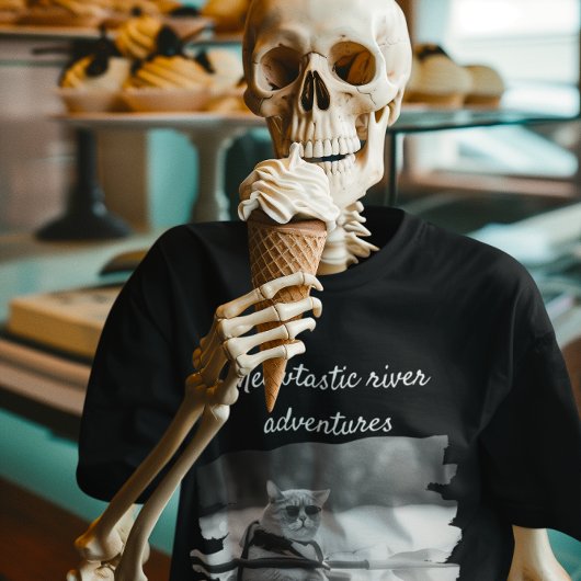 Kat Selfi meme-grappig kat selfie kajak peddel T-shirt