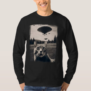 Kat Selfie Alien Invasion Meme Funny Kitten Schatt T-shirt