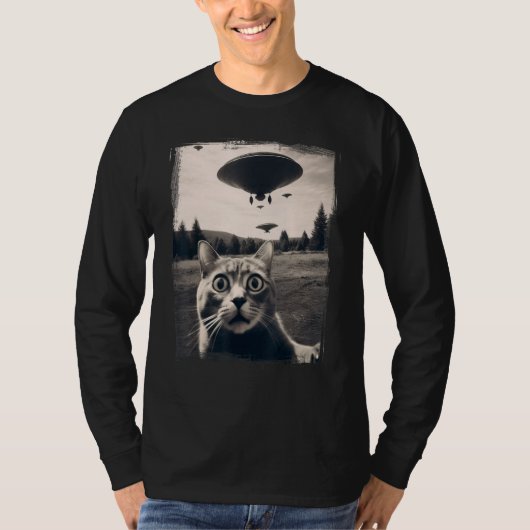 Kat Selfie Alien Invasion Meme Funny Kitten Schatt T-shirt (Voorkant)