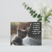 KAT SELFIE HALLO BRIEFKAART (Staand voorkant)