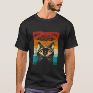 Kat Selfie Met Alien UFO Grappige Cadeaus Voor T-shirt