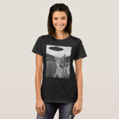 Kat Selfie Met Alien UFO Grappige Kat Grappige Ali T-shirt (Voorkant volledig)