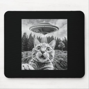 Kat Selfie Met Alien UFO Grappige Kat Voor Mannen  Muismat