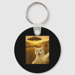 Kat Selfie Met Alien UFO Grappige Katten Cadeaus V Sleutelhanger